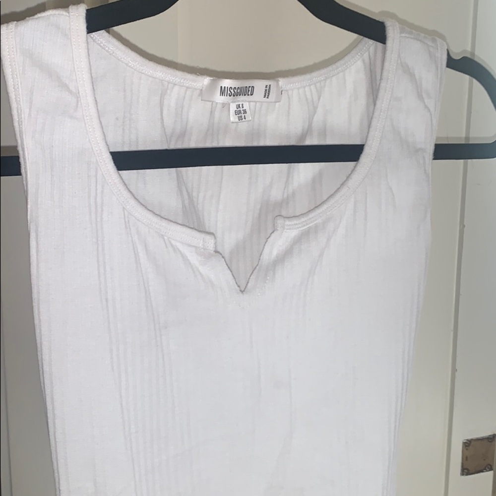 White ribbed Missguided body suit